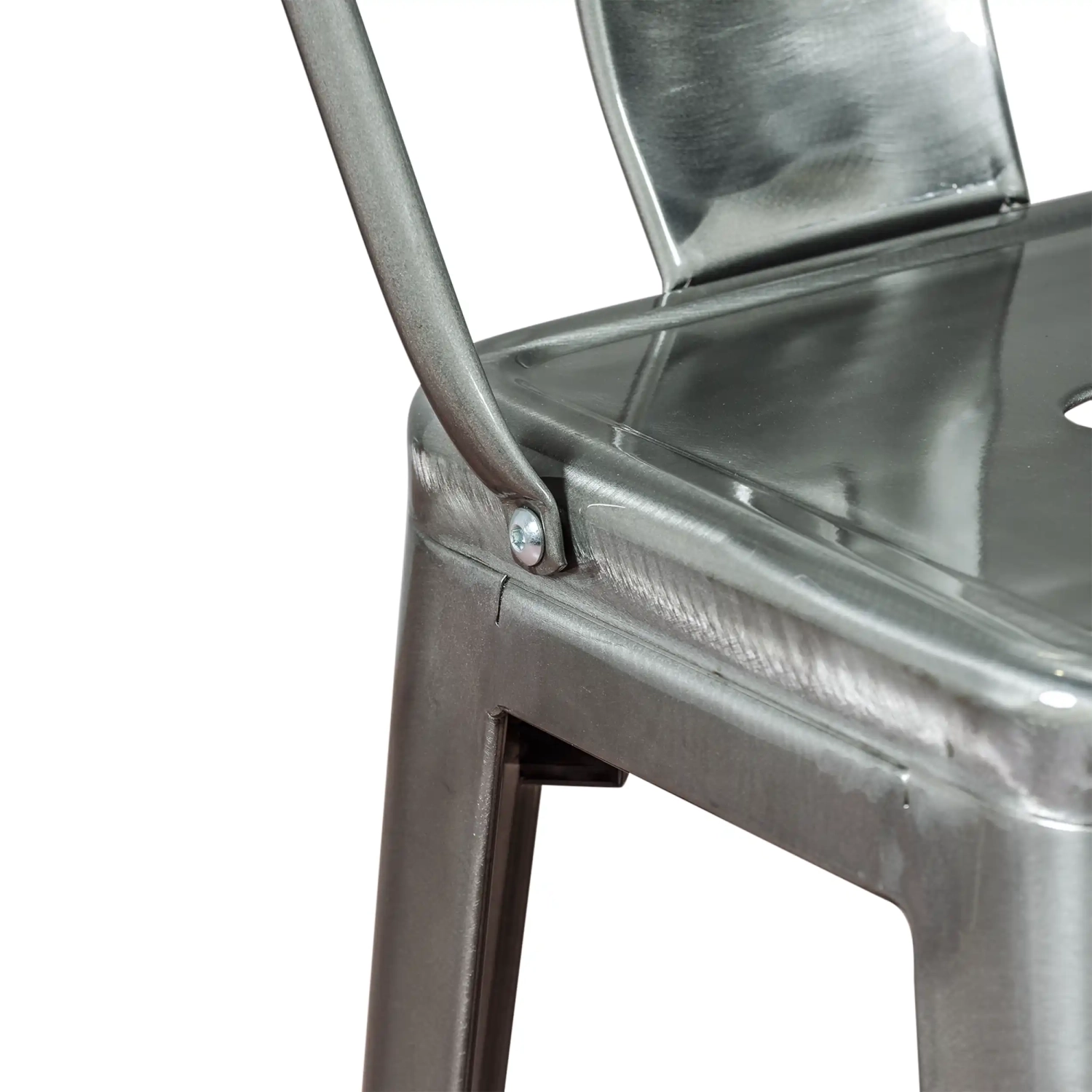Hocker Metalic mit Rückenlehne - Industrielle Stühle und Hocker