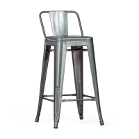 Replika av metallpallen med lågt ryggstöd Tolix i 66 cm, inspirerad av Xavier Pauchards design