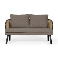 Loveseat 2 istuttava sohva Leeds luonnon rottinki | Vintage Style Skandinaavinen
