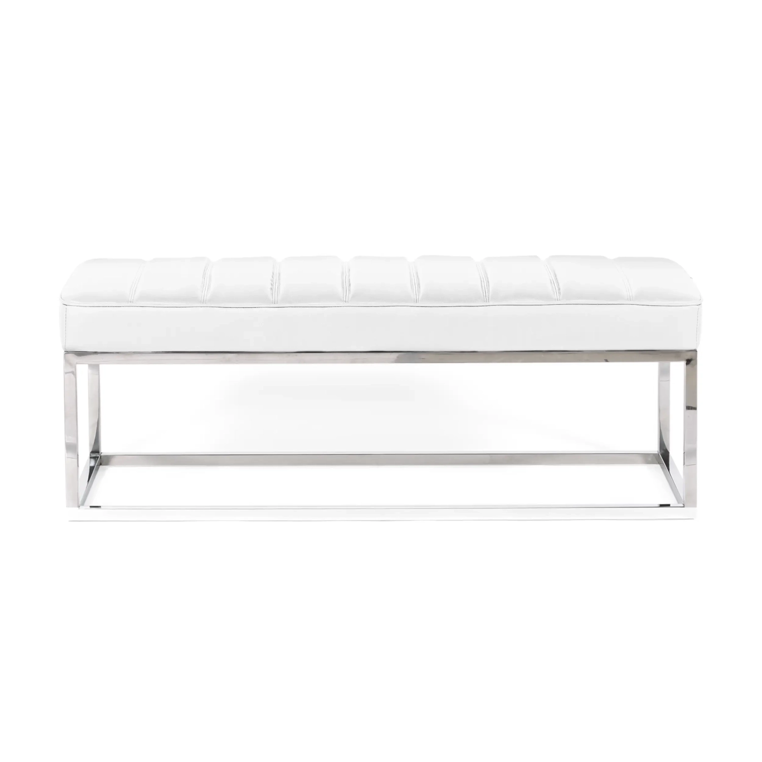 Designová lavice Praga z chromované oceli a koženky | Moderní styl