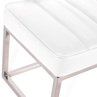 Praga Design Bench in Chrome-plated Steel and Leatherette | Modern Style