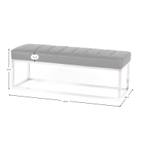 Praga Design Bank van Verchroomd Staal en Kunstleer | Moderne Stijl