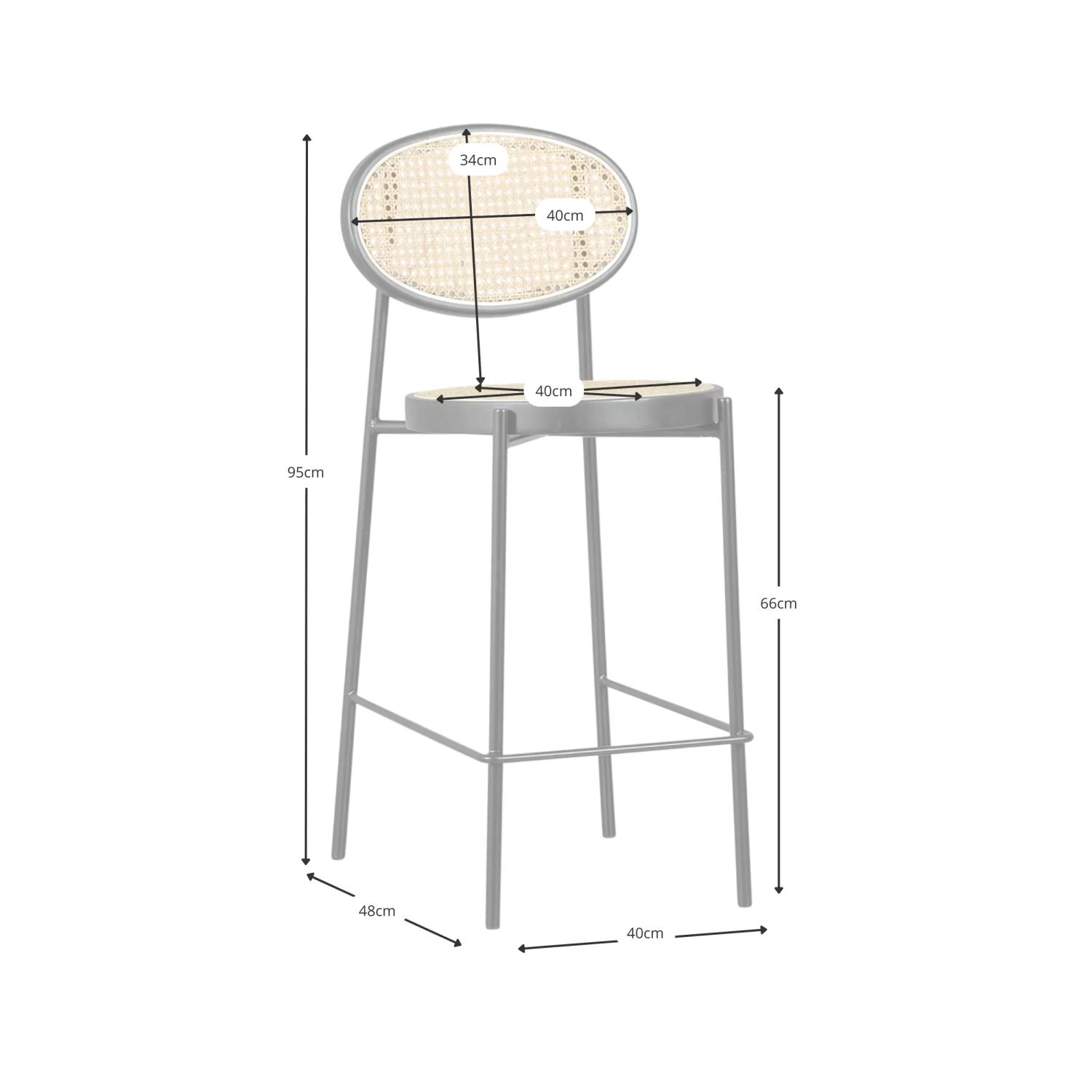 Stolička Vintage Bar Preston Rattan Natural 65 cm - Mobelarium
