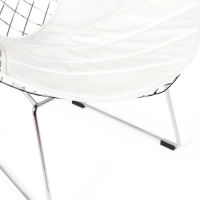Replica Diamond Stuhl aus verchromtem Stahl und Kunstlederpolster - Bertoia Kollektion