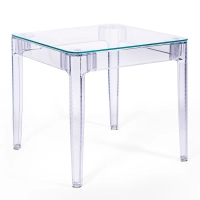 Ghost Vierkante Eettafel 80 cm : Transparant Modern Ontwerp