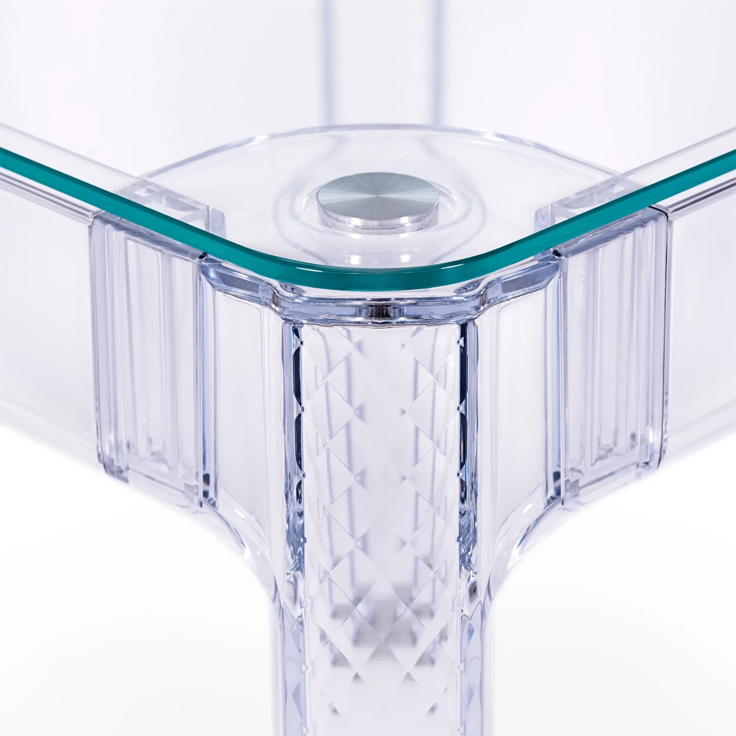 Mesa de Comedor Cuadrada Ghost 80 cm | Diseño Transparente y Moderno
