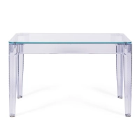 Prostokątny stół jadalniany Ghost 120x80 cm | Przejrzysty i nowoczesny design