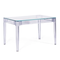 Obdélníkový jídelní stůl Ghost 120x80 cm | Transparentní a moderní design