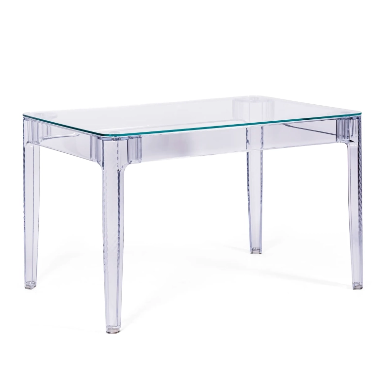 Obdélníkový jídelní stůl Ghost 120x80 cm | Transparentní a moderní design