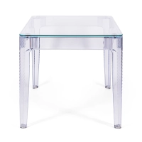 Obdélníkový jídelní stůl Ghost 120x80 cm | Transparentní a moderní design