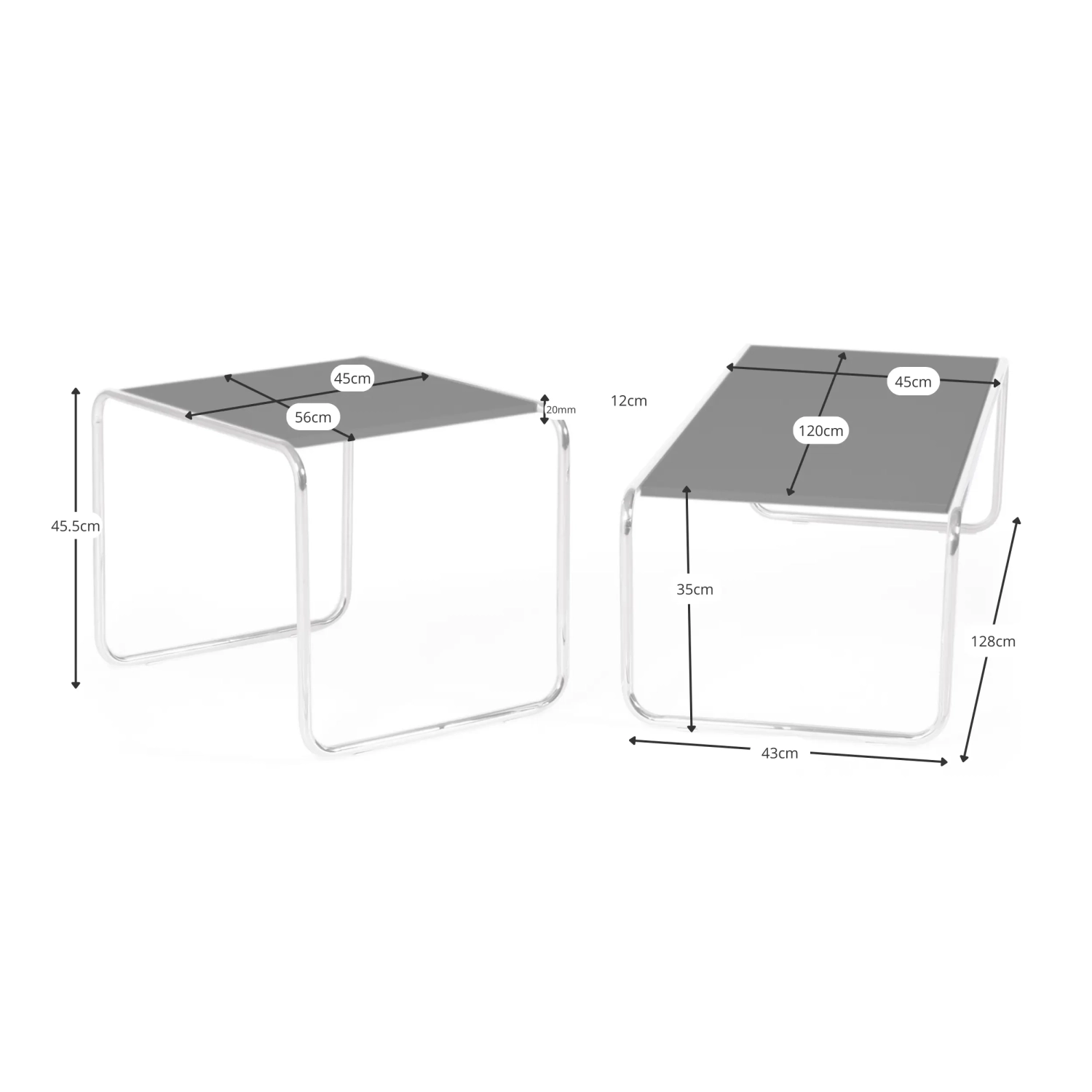 Inspirační set Stoly Laccio Breuer | Bauhaus Design | Konferenční a odkládací stolky