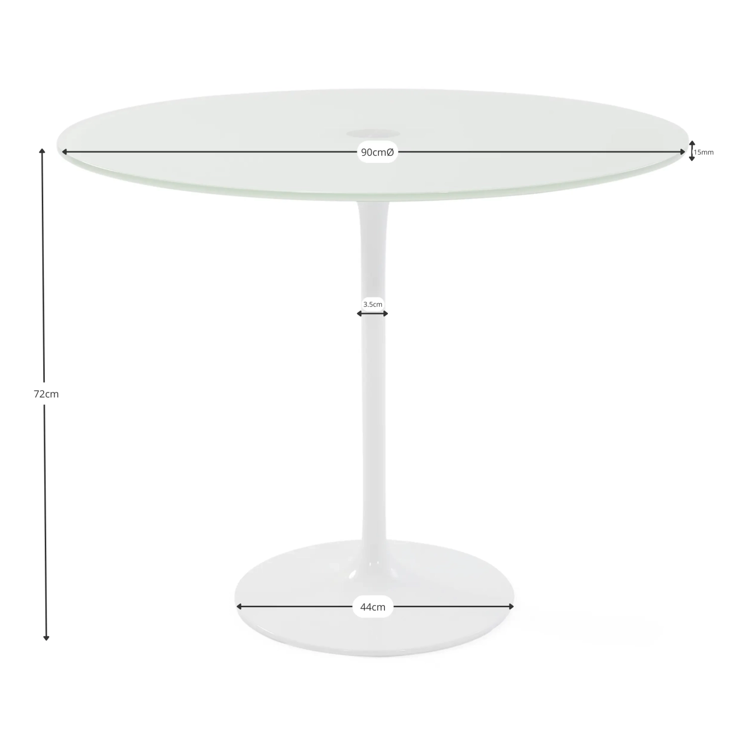 Stolik Tulip szklany stolik 90 cm | Nowoczesny i Elegancki | Mobelarium