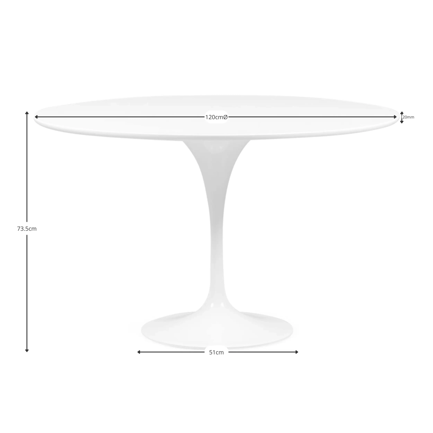 Inspiración Mesa Comedor Estilo Tulip de 120cm - Mueble Design
