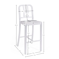 Barstoel Navi Army 66 cm in Aluminium | Stijlvol Industrieel Ontwerp