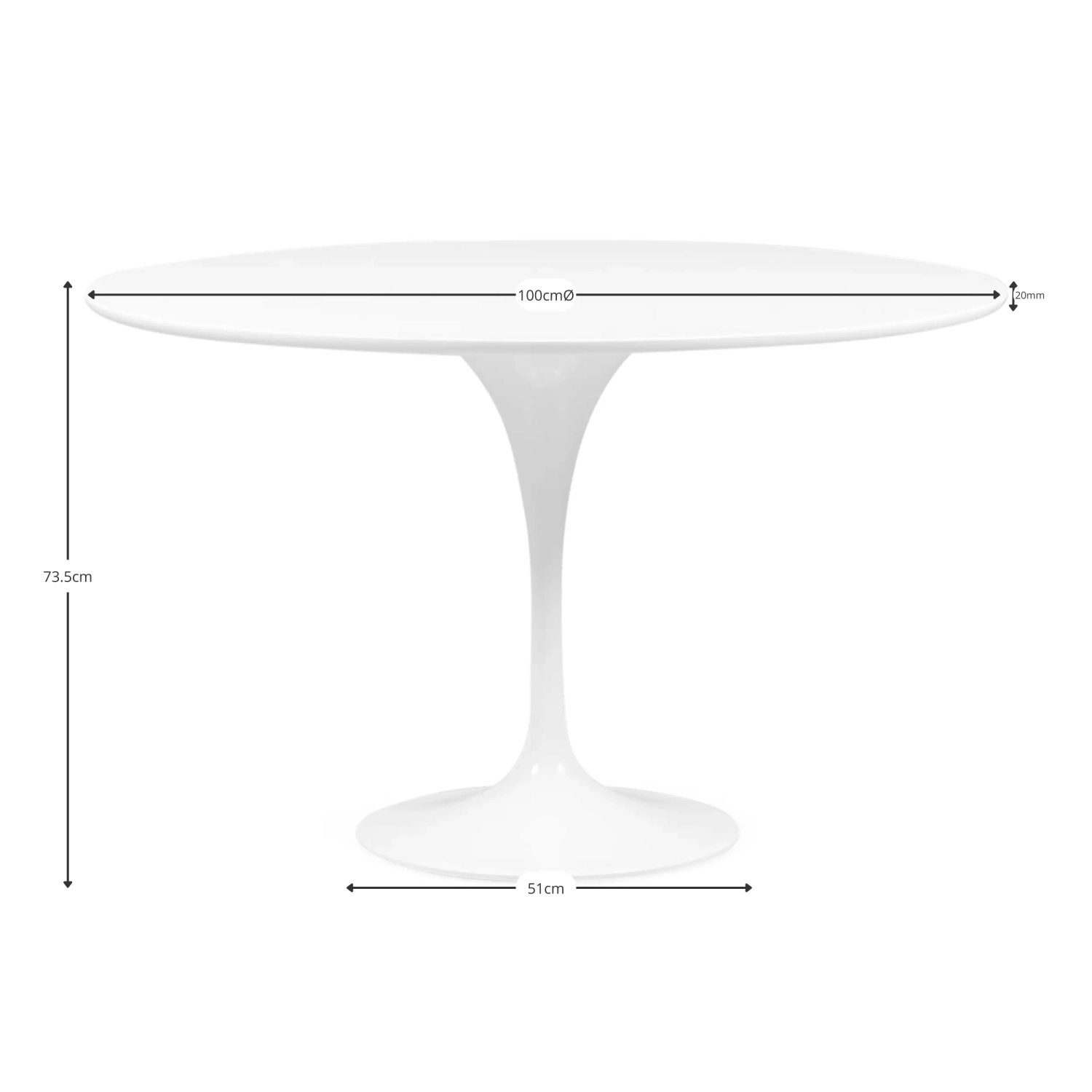Mesa de Jantar Inspiration Tulip 100cm - Mesa de Jantar - Móveis Design