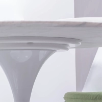 Tulip (120cm) Design Esstisch in Carrara Marmor - Mobelarium