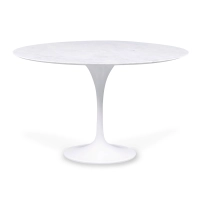 Inspirační tulipánový jídelní stůl v mramoru Carrara 120 cm - designový nábytek