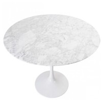 Tulip (120cm) Design Esstisch in Carrara Marmor - Mobelarium