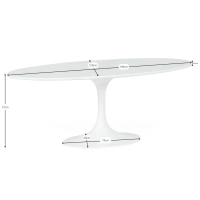 Ovaler Tisch Tulip 199 cm Carrara Marmor | Saarinen Design für luxuriöse Speisesäle