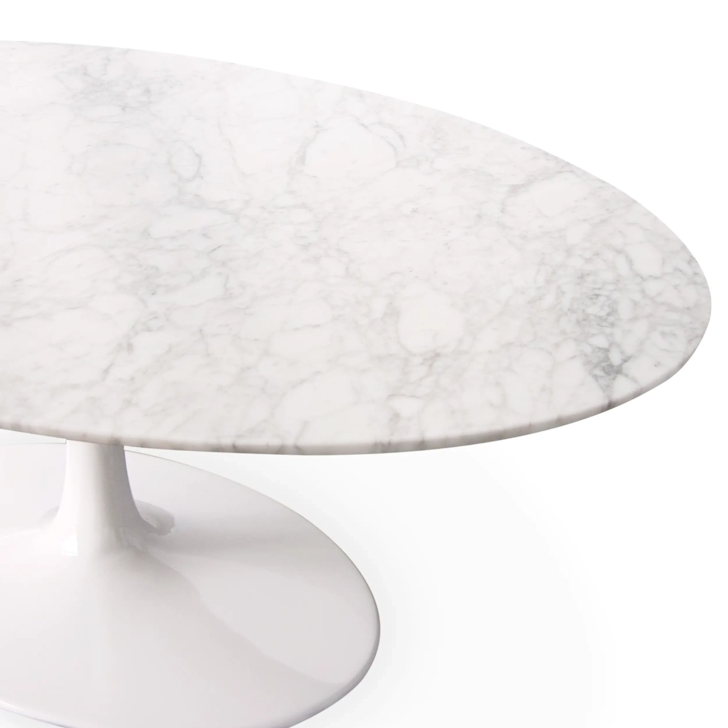 Mesa oval Tulip 199cm Mármore de Carrara | Fabrico italiano | Saarinen Design