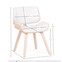 Silla Nordic Plywood en Madera de Arce con Cojín de Polipiel | Estilo Nórdico