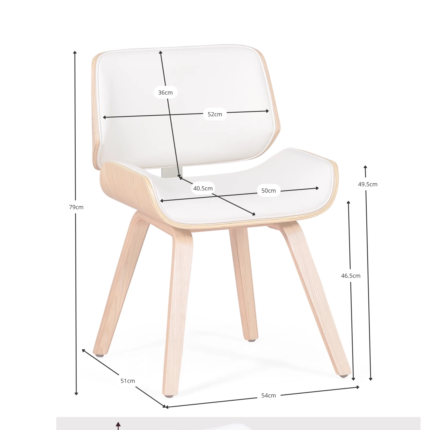 Ahornholz Sperrholzstuhl Nordic mit Kunstlederkissen | Style Skandinavisch