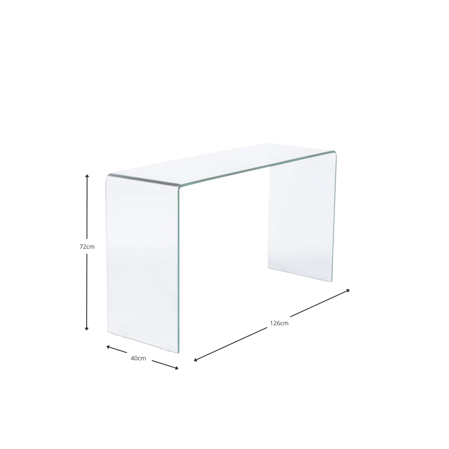 Konzolový stolek Ice Console : 12 mm čiré tvrzené sklo