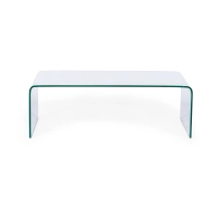 Coffee Ice salontafel : 12 mm transparant gehard glas