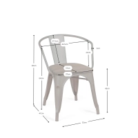 Bistro Arms Wood Chair | Industriestuhl mit Armlehnen und Holzsitz