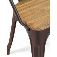 Bistro Arms Wood Chair | Industriestuhl mit Armlehnen und Holzsitz