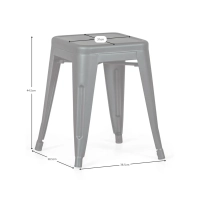 Kruk industrieel Bistro 45CM Mat - Industriële stoelen en krukken