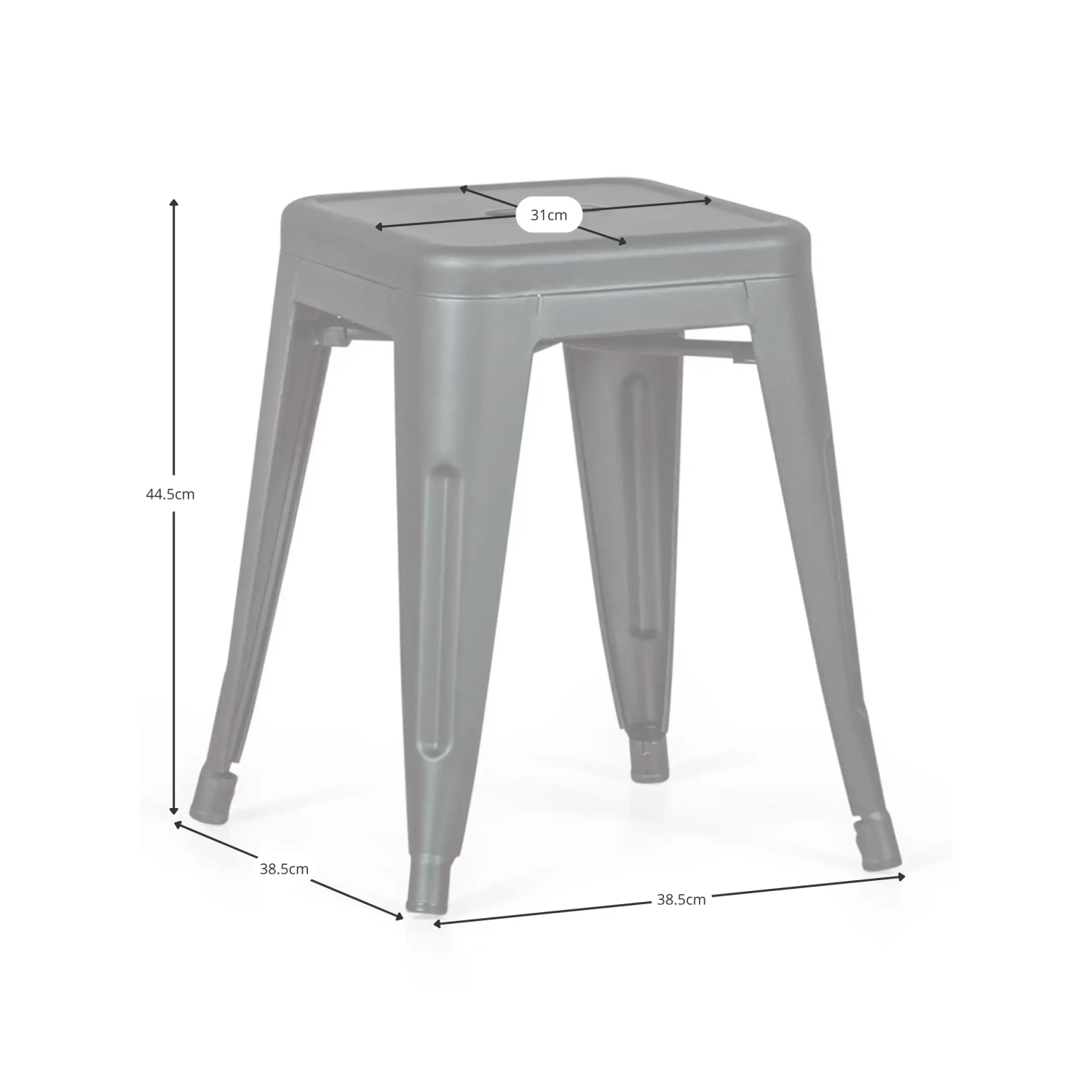Jakkara industrial Bistro 45CM Matt - Industrial chair and stools and stools