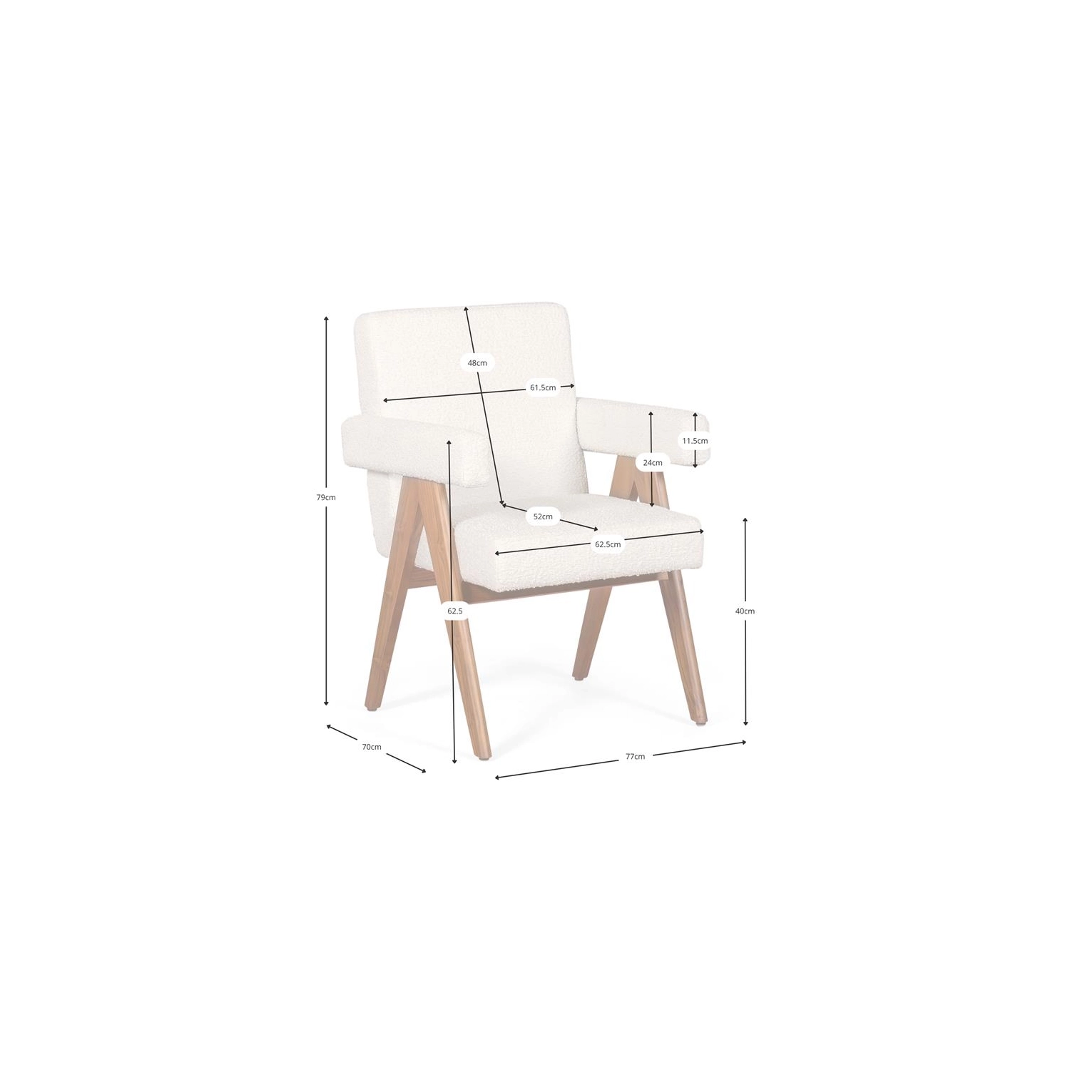 Chaise Compass - Design rétro en bois de teck - Meubles Concept