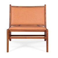 Lounge-Sessel Compass gepolstert in Holz und Leder - Mobelarium