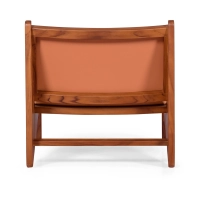 Fauteuil de salon Compass en bois et cuir - Meubles Concept