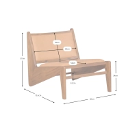 Lounge-Sessel Compass gepolstert in Holz und Leder - Mobelarium