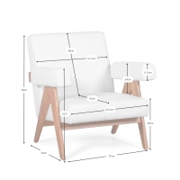 Confort loungefåtölj Compass i trä och boucle Mobelarium