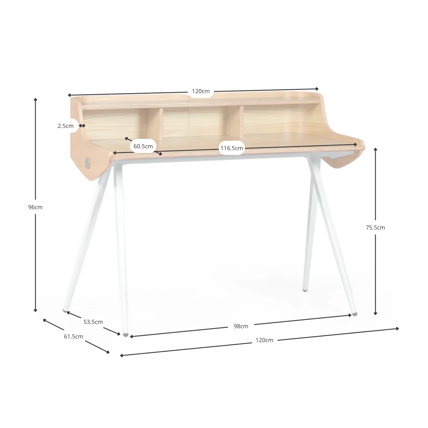 Table de bureau Oakland - Bois de chêne et design moderne - - Bois de chêne et design moderne Meubles Concept