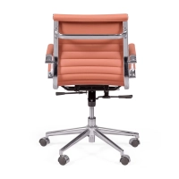 Sedia operativa per ufficio con schienale basso | Design moderno in similpelle e acciaio cromato