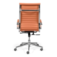 Cadeira de escritório de trabalho com encosto alto | Ergonomia e design moderno em imitação de pele