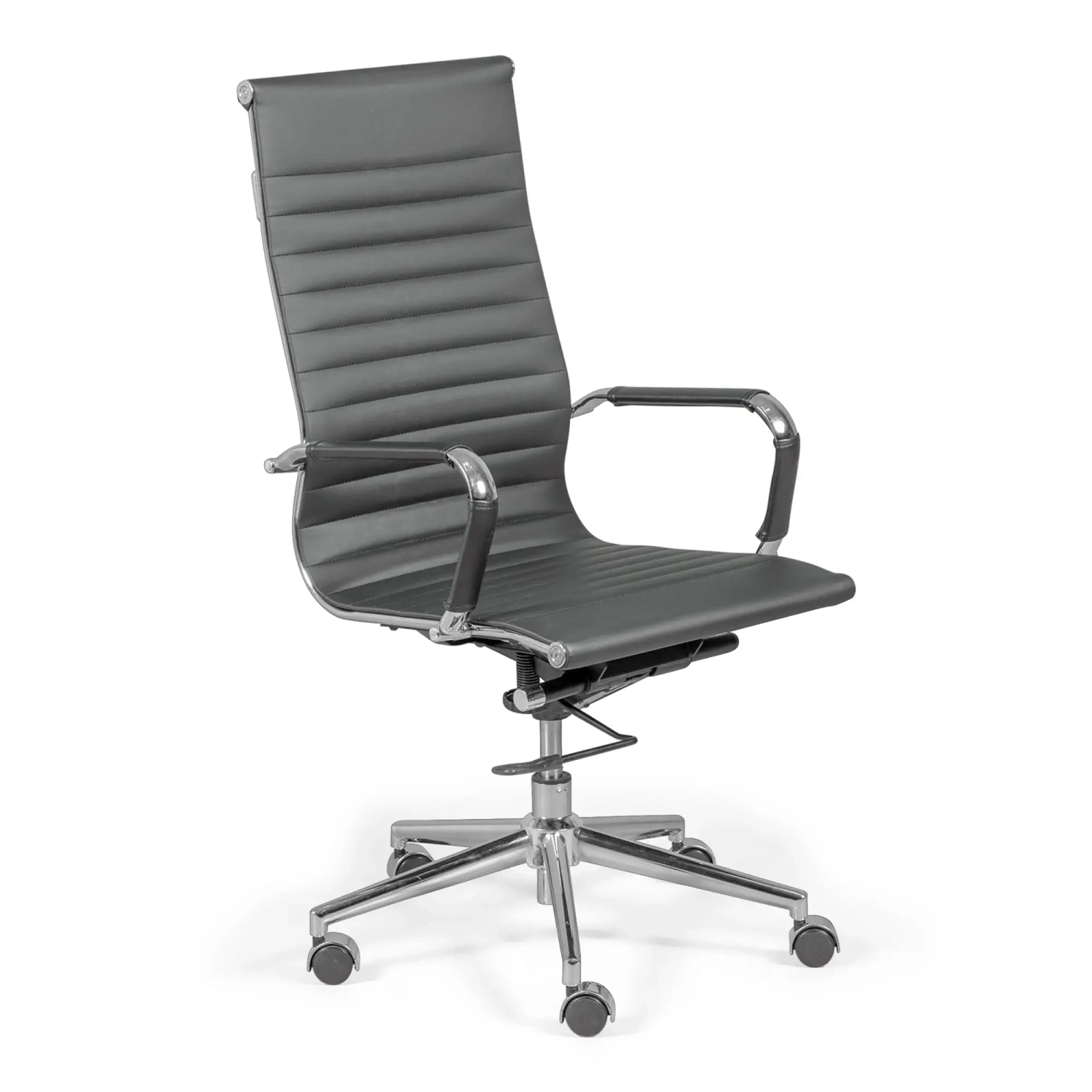 Krzesło biurowe z wysokim oparciem | Ergonomia i nowoczesny design z imitacji skóry
