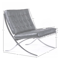 Barcelona Sessel Komplett in Leder - Modern Sessel - Mobelarium