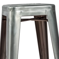 Barstol industriell Bistro 76 cm | Blankstål stapelbar