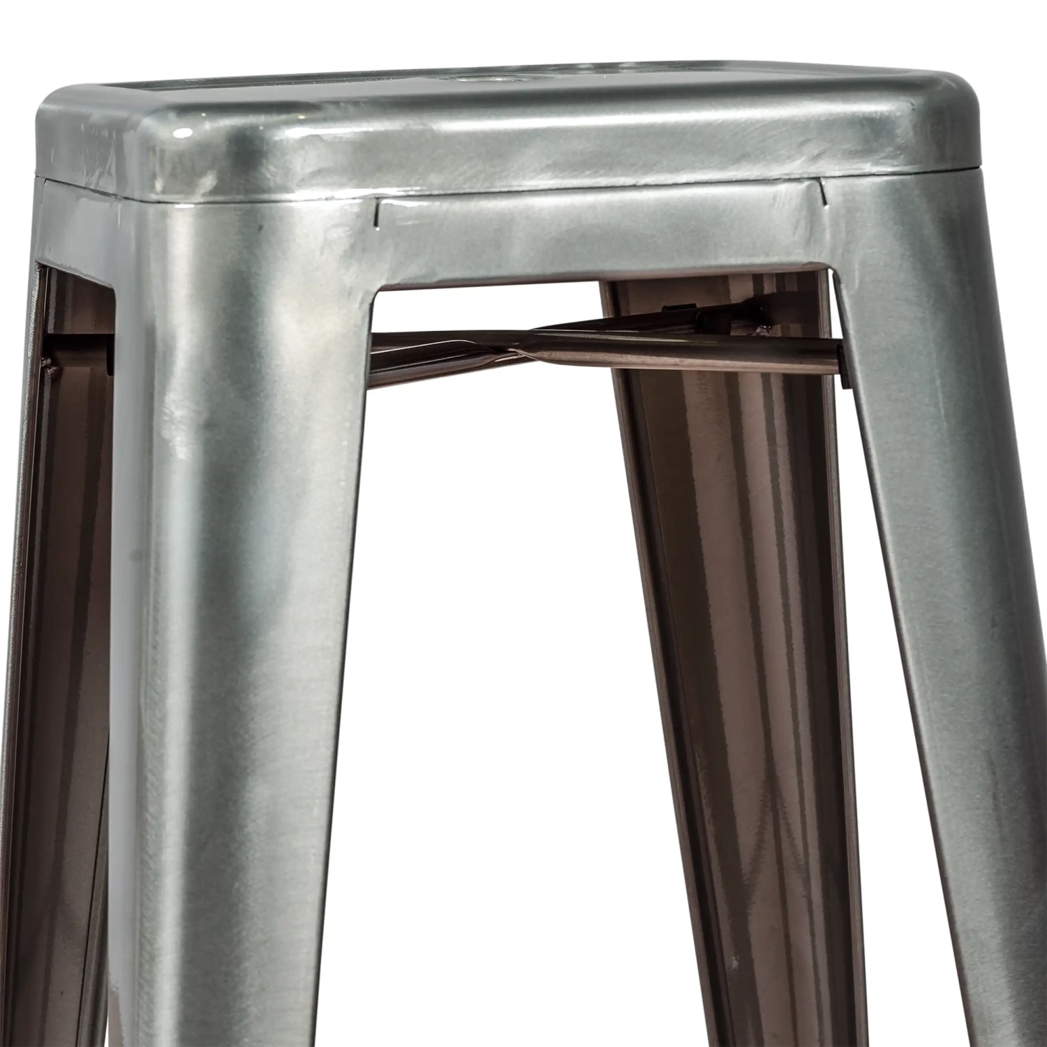 Jakkara teollinen Bistro 76 cm | Kirkas teräs pinottava