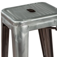 Barstoel industrieel Bistro 76 cm | blank staal stapelbaar