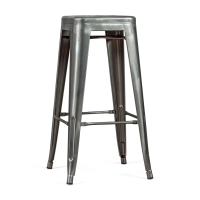 Barstol industriell Bistro 76 cm | Blankstål stapelbar