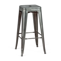 Stołek przemysłowy Bistro 76 cm | Jasna stal z możliwością sztaplowania