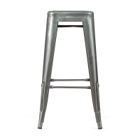 Tamborete industrial Bistro 76 cm | Aço brilhante empilhável