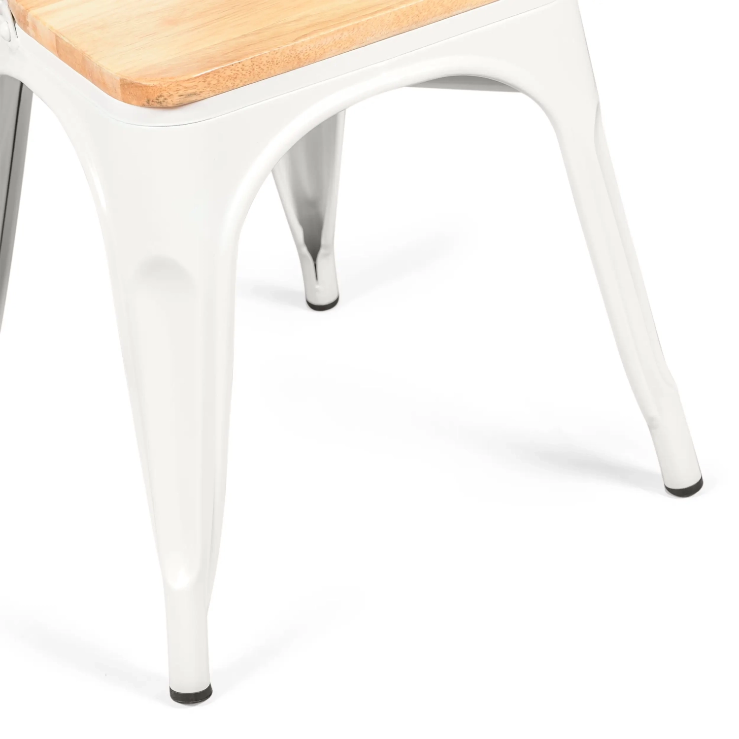 Chaise empilable Bistro | Acier mat et bois massif, style industriel