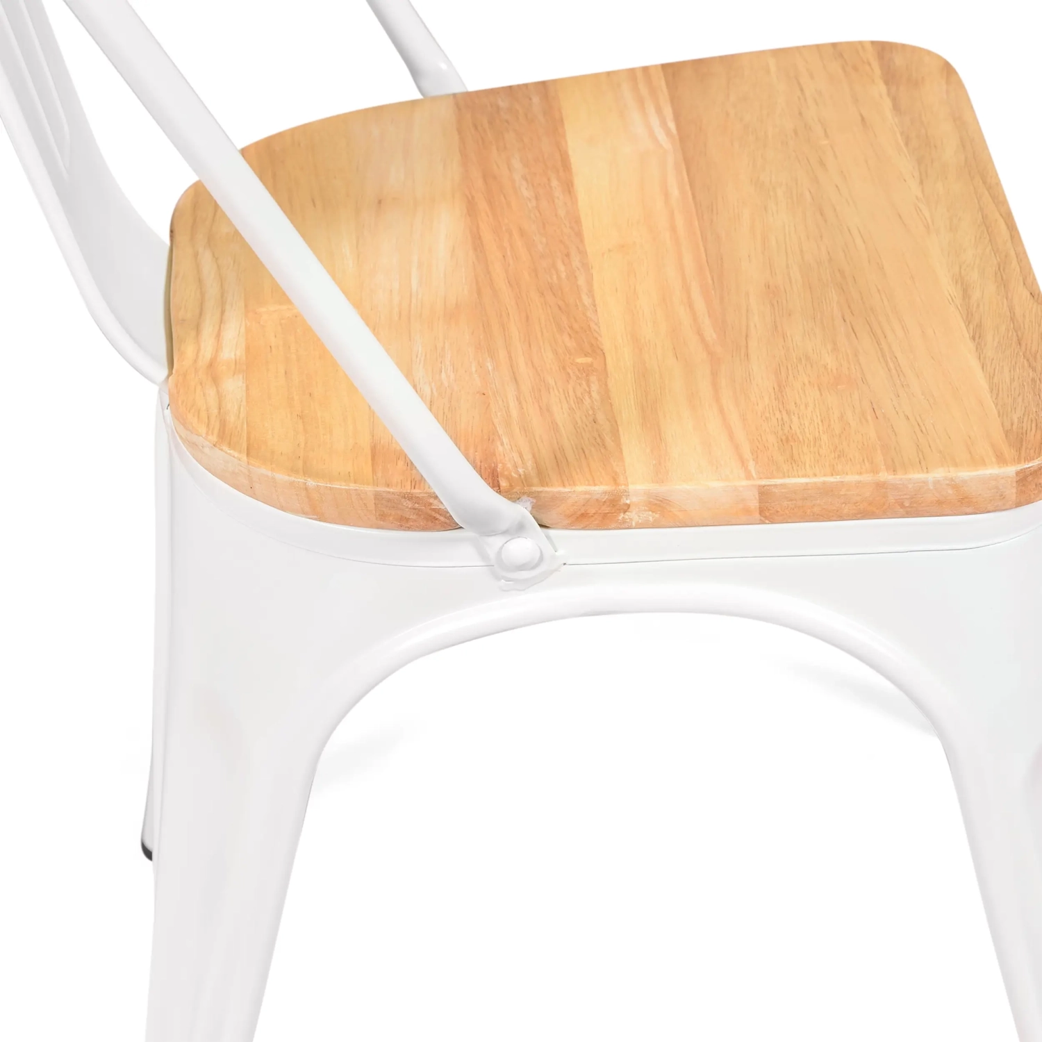 Sedia impilabile Bistro | Acciaio opaco e legno massiccio, stile industriale